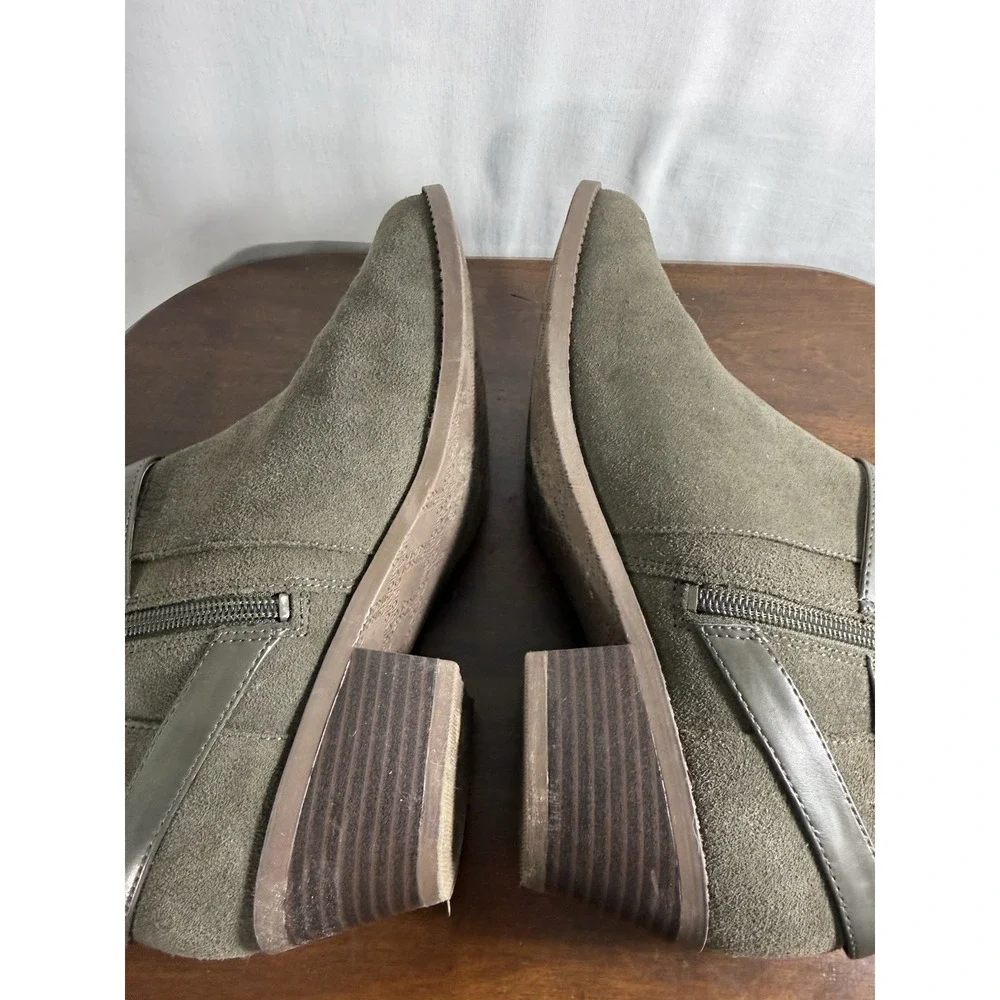 Vionic Women's Farrah Leather Ankle Boots Dark Khaki Suede W7.5 - Picture 6 of 8